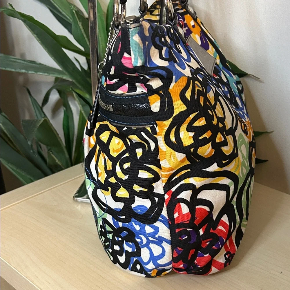 Coach Poppy Graphic Blossom Graffiti Glam Tote Bag 15531_6